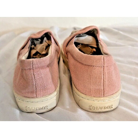 Soludos Pink Canvas Llama Embroidered Slip-On Sneakers Women's Size 6.5 CUTE - Picture 5 of 6
